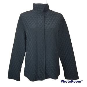 Hilary Radley S Black Quilted Puffer Jacket Coat Utility Travel Style